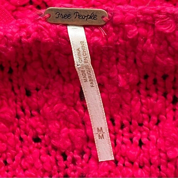 NWOT Free People Pink and Gray Songbird Striped Sweater Size Medium - Picture 11 of 14